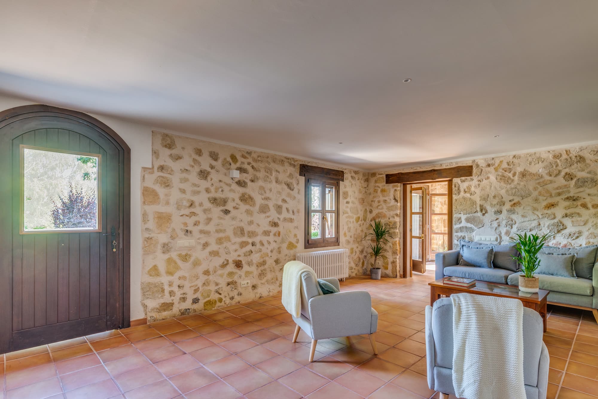 Wohnzimmer mit Naturstein